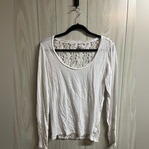 Long sleeve white floral shirt